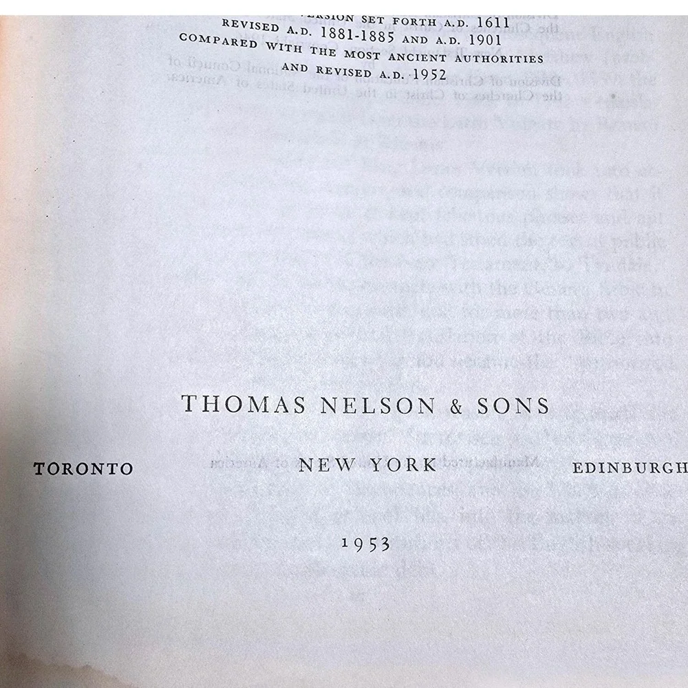 1953 Holy Bible‎ Revised Standard Version RSV Thomas Nelson & Sons Hardcover